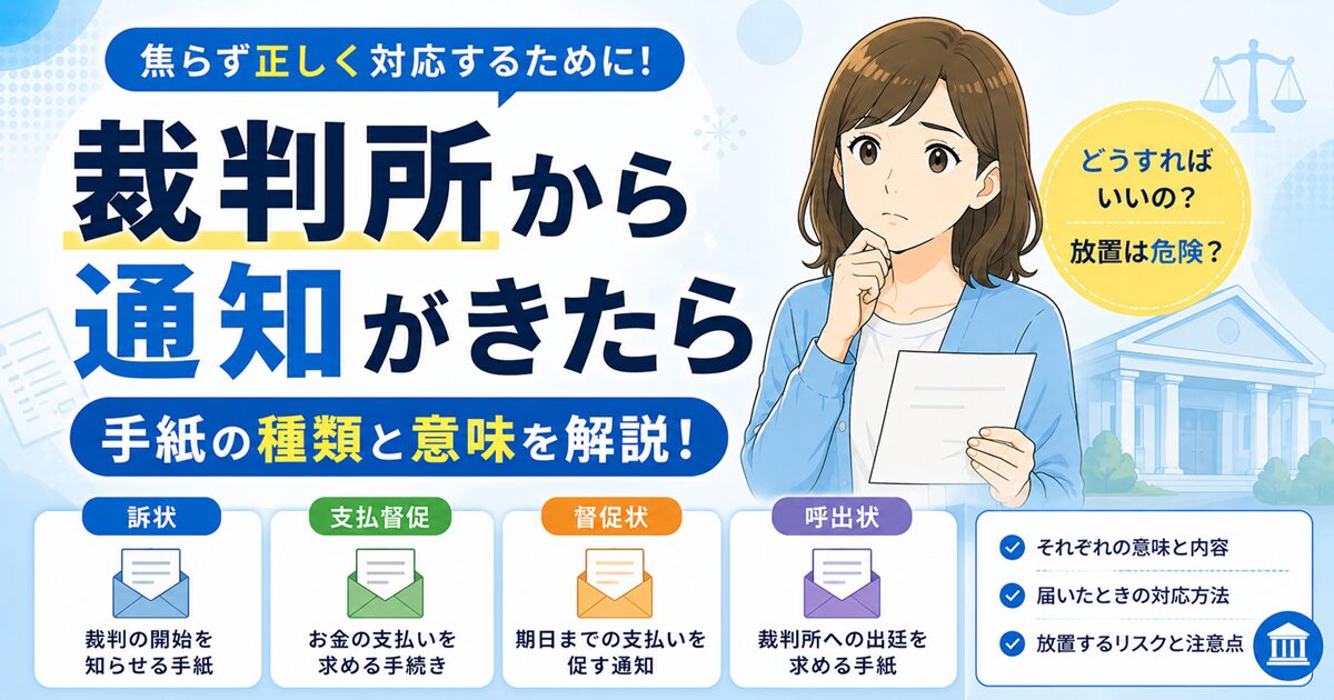 【裁判所から通知がきたら】手紙の種類と意味を解説！【借金返済】