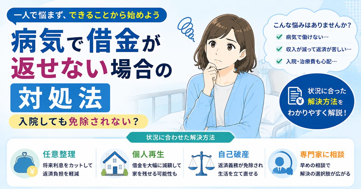 病気で借金が返せない場合の対処法【入院しても免除されない？】