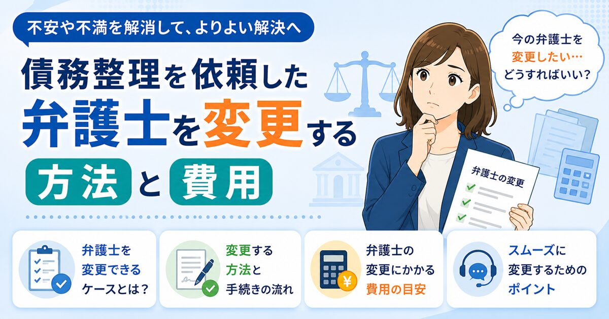 債務整理を依頼した弁護士を変更する方法と費用について