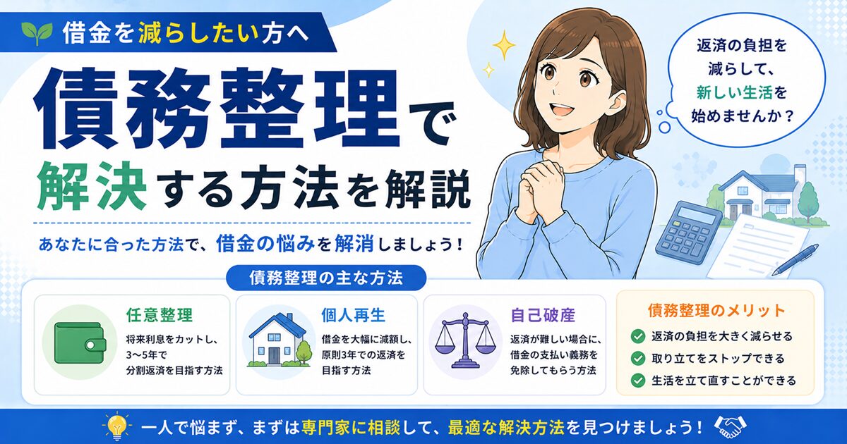 【弁護士監修】借金を減らしたい方へ｜債務整理で解決する方法を解説