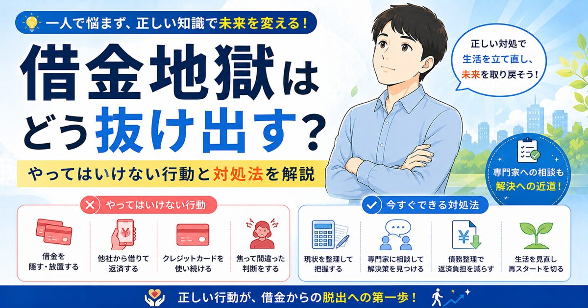 借金地獄はどう抜け出す？やってはいけない行動と対処法を解説